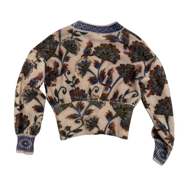 Farm Rio Wool cream Ainika Maxi Floral Knit Cardigan Sweater Size XS NWOT - Picture 3 of 9